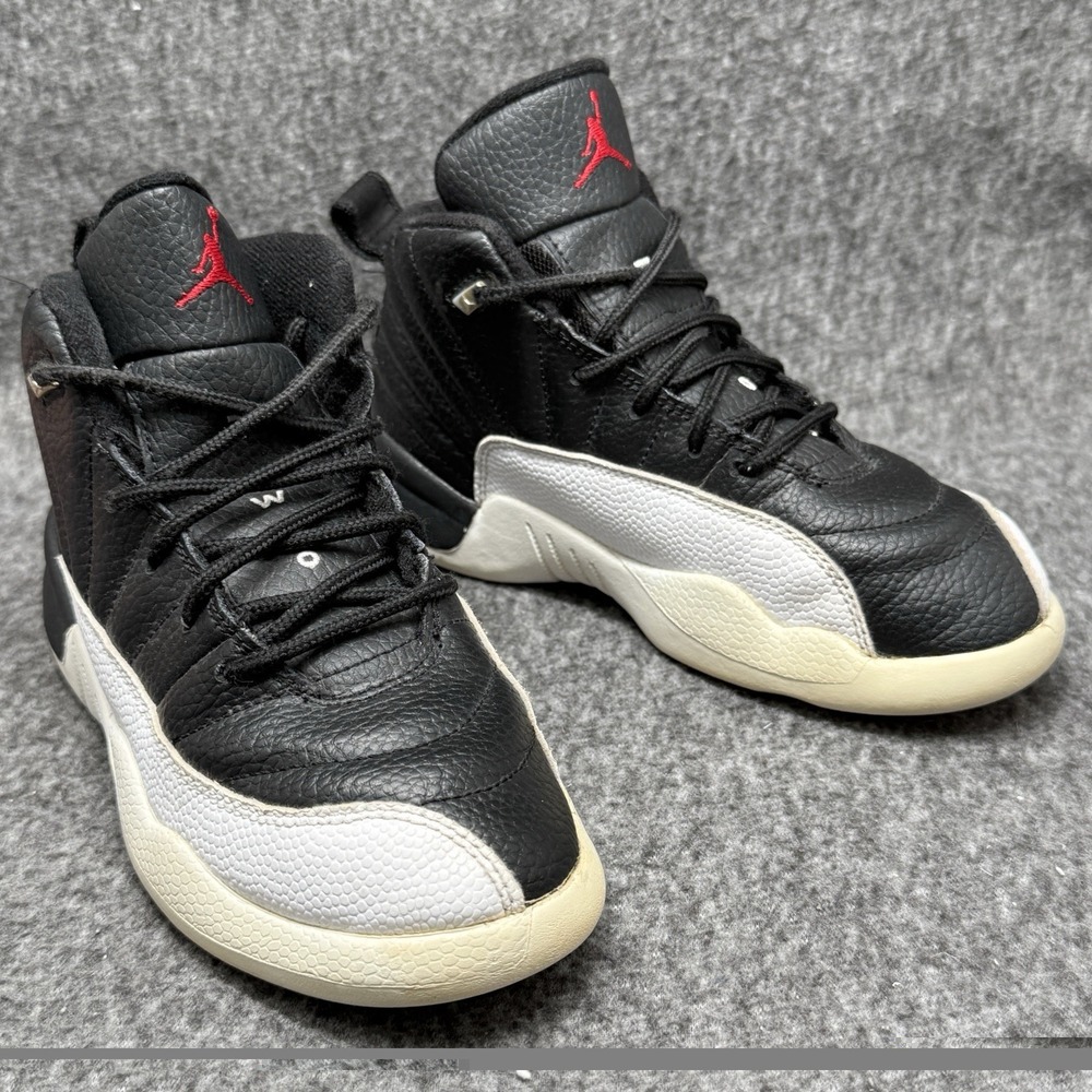 Air Jordan 12 Retro Playoffs PS Kids 1.5Y Black White Red 151186-006